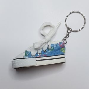 Blue Converse Peace Sign Key Chain
